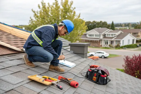 Window technician installing a window